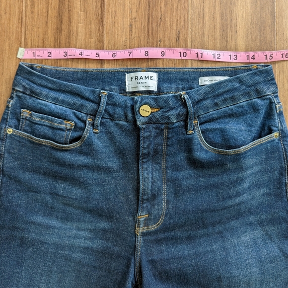 Frame Denim Le Crop Mini Boot Sidewinder Dark Wash Size 30 - Picture 13 of 15